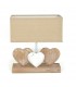 Lampe de table en bois 3 cœurs
