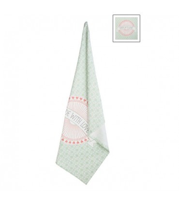 Torchon de cuisine Made With Love Rose