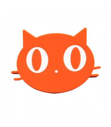 Dessous de Verre Chat Gris Orange, par 2
