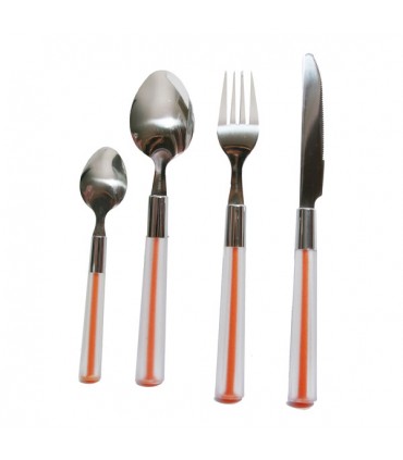 Couverts Berlingot 16 pièces avec support Orange 2