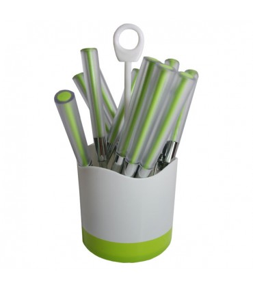 Couverts Berlingot 16 pièces avec support Vert 1