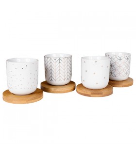 Coffret de 4 gobelets en Porcelaine Hexa