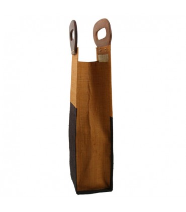 Porte-Bouteille en raphia Orange et Brun