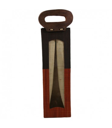 Porte-Bouteille en raphia Rouille et Brun