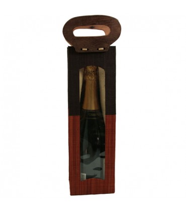 Porte-Bouteille en raphia Rouille et Brun