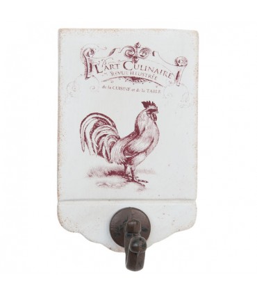 Patère coq rouge