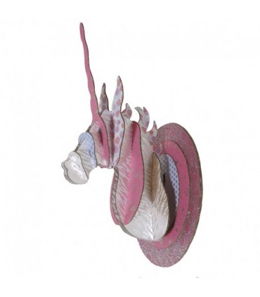 Trophée Mural Licorne Vertbaudet - Rose, Dimensions 15x35 Cm - Polyester, Fixation Murale
