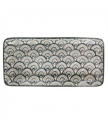 Ravier en Céramique Paon gris 1