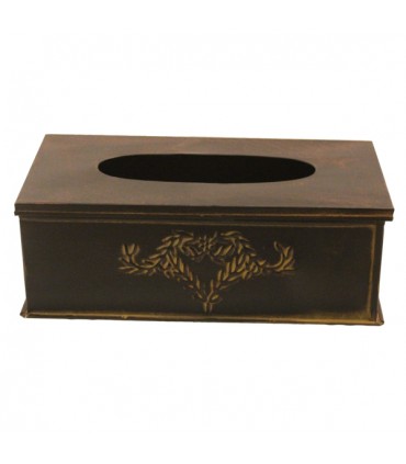 Boîte distributrice de mouchoirs métal brun