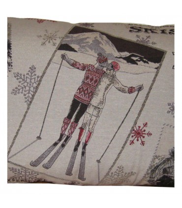 Coussin montagne skieurs