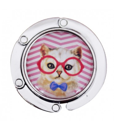 Accroche-Sac Chat à Lunettes