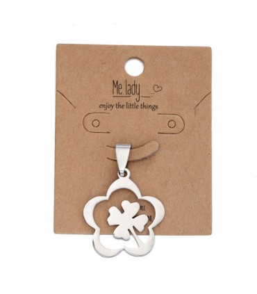 Pendentif Trèfle Argenté