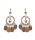 Boucles d'oreilles pastilles de nacre taupe