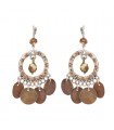 Boucles d'oreilles pastilles de nacre taupe