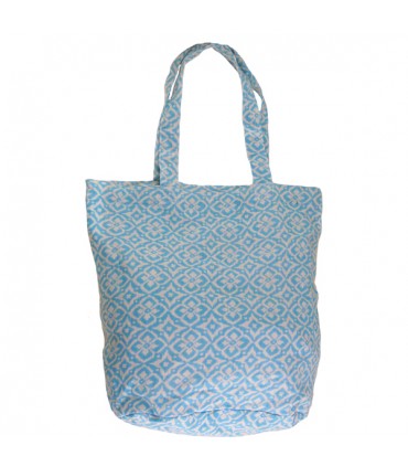 Sac Shopping Indien Bleu Clair