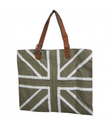 Grand Sac Cabas Kaki Union Jack