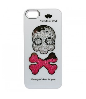 Coque iPhone 5 Tête de Mort blanche