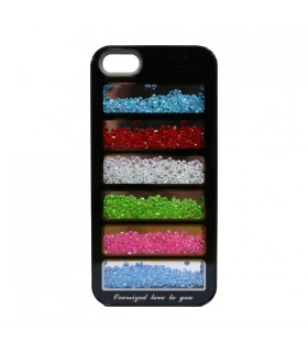 Coque iPhone 5 strass multicolores