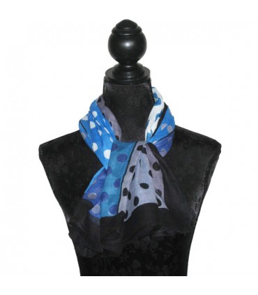 Foulard de coton à pois bleus