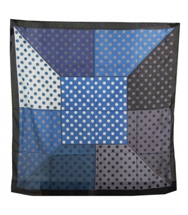 Foulard de coton à pois bleus