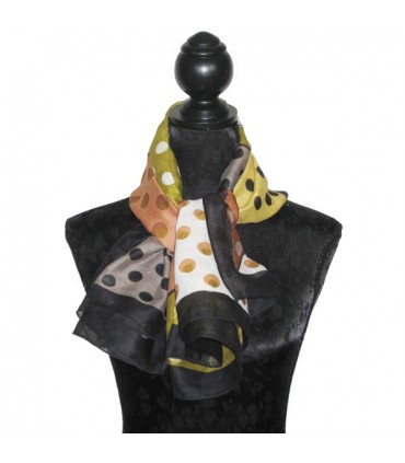 Foulard de coton à pois kaki