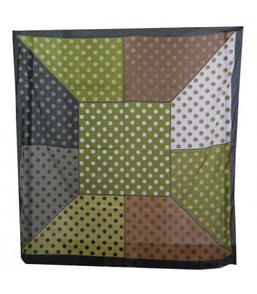 Foulard de coton à pois kaki
