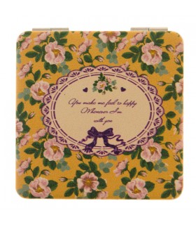 Miroir de Poche tapis de roses Jaune