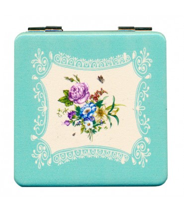 Miroir de Poche bouquet Turquoise