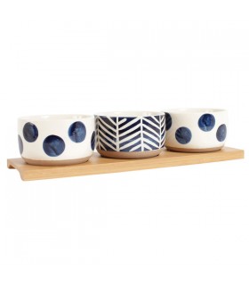 Set de 3 coupelles apéritif Indigo