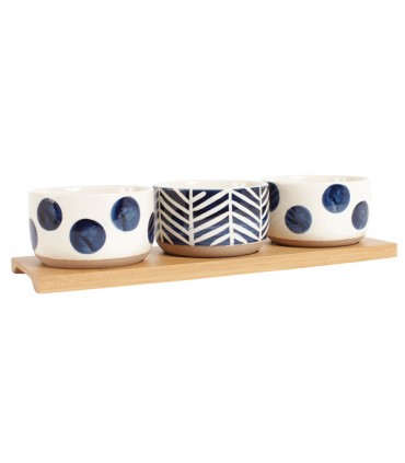 Set de 3 coupelles apéritif Indigo