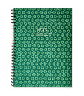 Cahier à Spirale Fleuri Vert