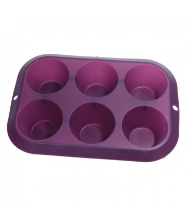 Moule à muffins en silicone, 6 muffins