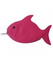 Porte-monnaie en cuir poisson fuchsia