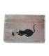 Porte-Cartes en cuir chat et souris argenté