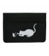 Porte-Cartes en cuir chat et souris noir