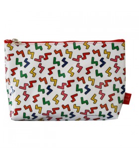 Grande trousse plastifiée zigzags