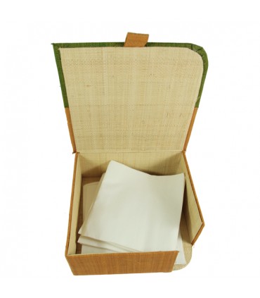 Porte-serviettes en papier couvert  Kaki et ocre 4