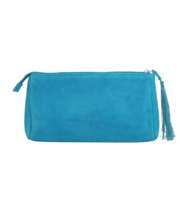Trousse en cuir suédine Sultan Turquoise