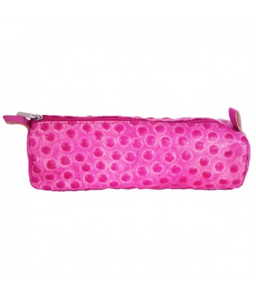Trousse Scolaire en cuir Hip Hop Fuchsia