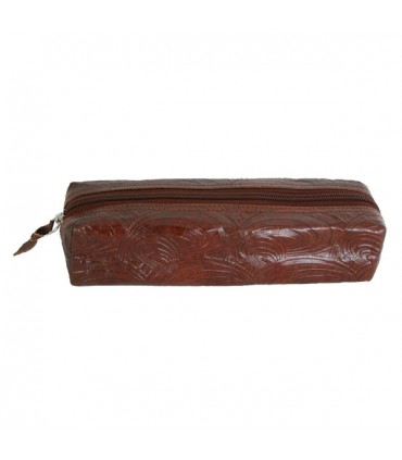 Trousse Scolaire en cuir Conque Brun