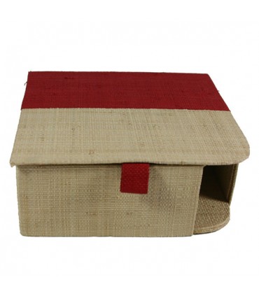 Porte-serviettes en papier couvert  Naturel et rouge 1