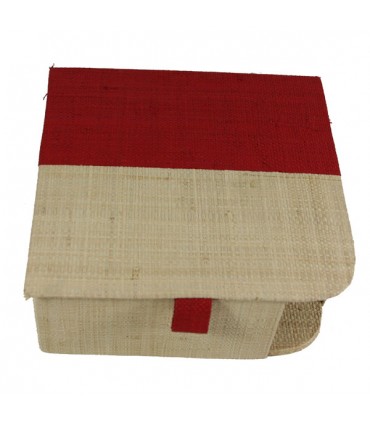 Porte-serviettes en papier couvert  Naturel et rouge 2