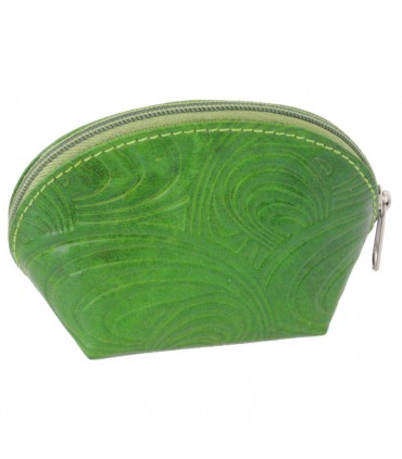 Porte-Monnaie en cuir Conque Vert