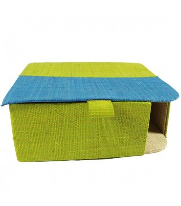 Porte-serviettes en papier couvert  Vert anis et bleu 1