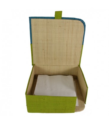 Porte-serviettes en papier couvert  Vert anis et bleu 4