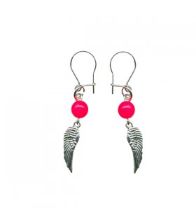 Petites boucles d'oreille aile fuchsia