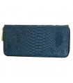 Portefeuille croco bleu