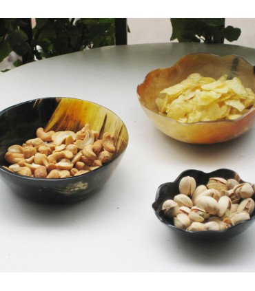 Coupe fleur en corne de zébu Miel