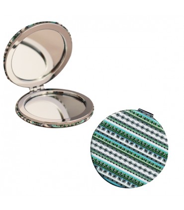 Miroir de poche Alhambra jacquard bleu