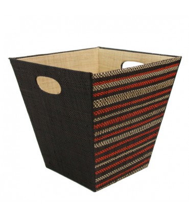 Corbeille à papier conique en raphia prune